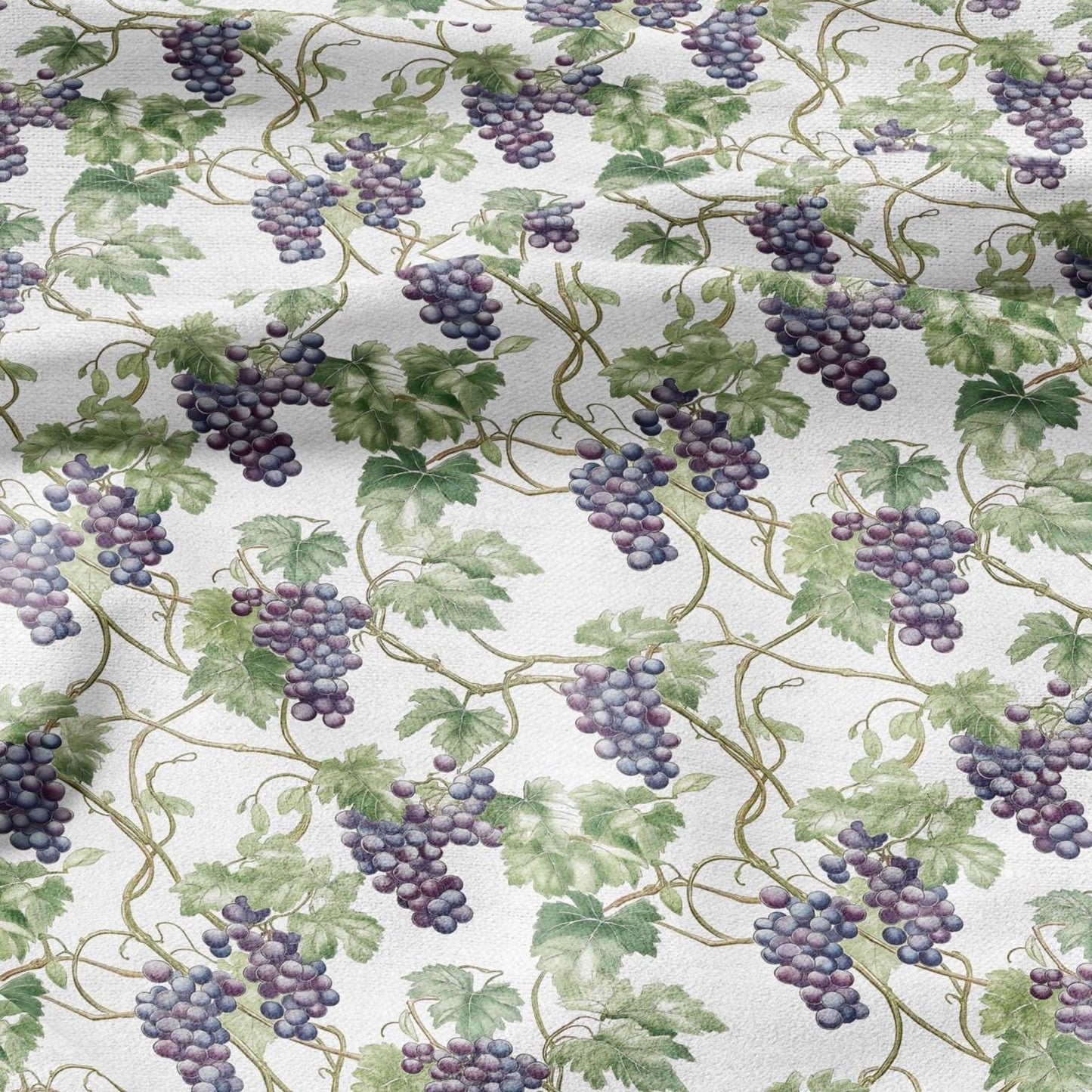 100% LINEN Fabric Grapes vine pattern - floral botanical Fruit heavy linen fabric for upholstery home decor clothing dressmaking