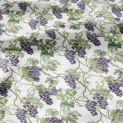 100% LINEN Fabric Grapes vine pattern - floral botanical Fruit heavy linen fabric for upholstery home decor clothing dressmaking