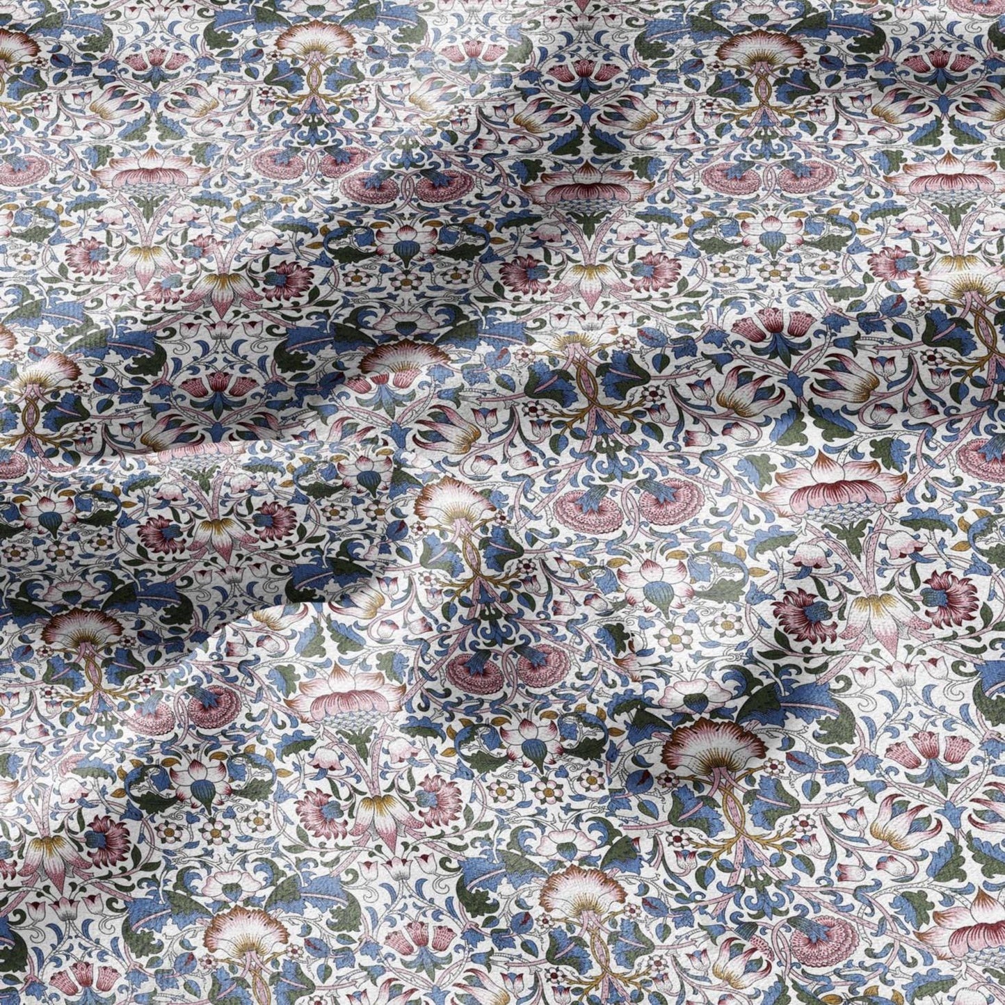 William Morris Lodden print on 100% LINEN - Victorian Art crafts linen Fabric - botanical Historical upholstery home textile