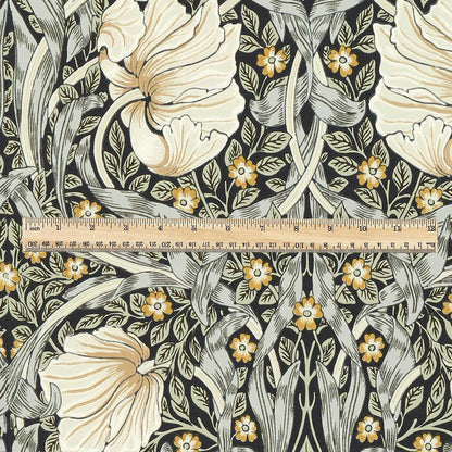 100% LINEN fabric - William Morris Pimpernel sage ink - British Victorian Art Craft flax - sewing upholstery home decor or clothing 3832
