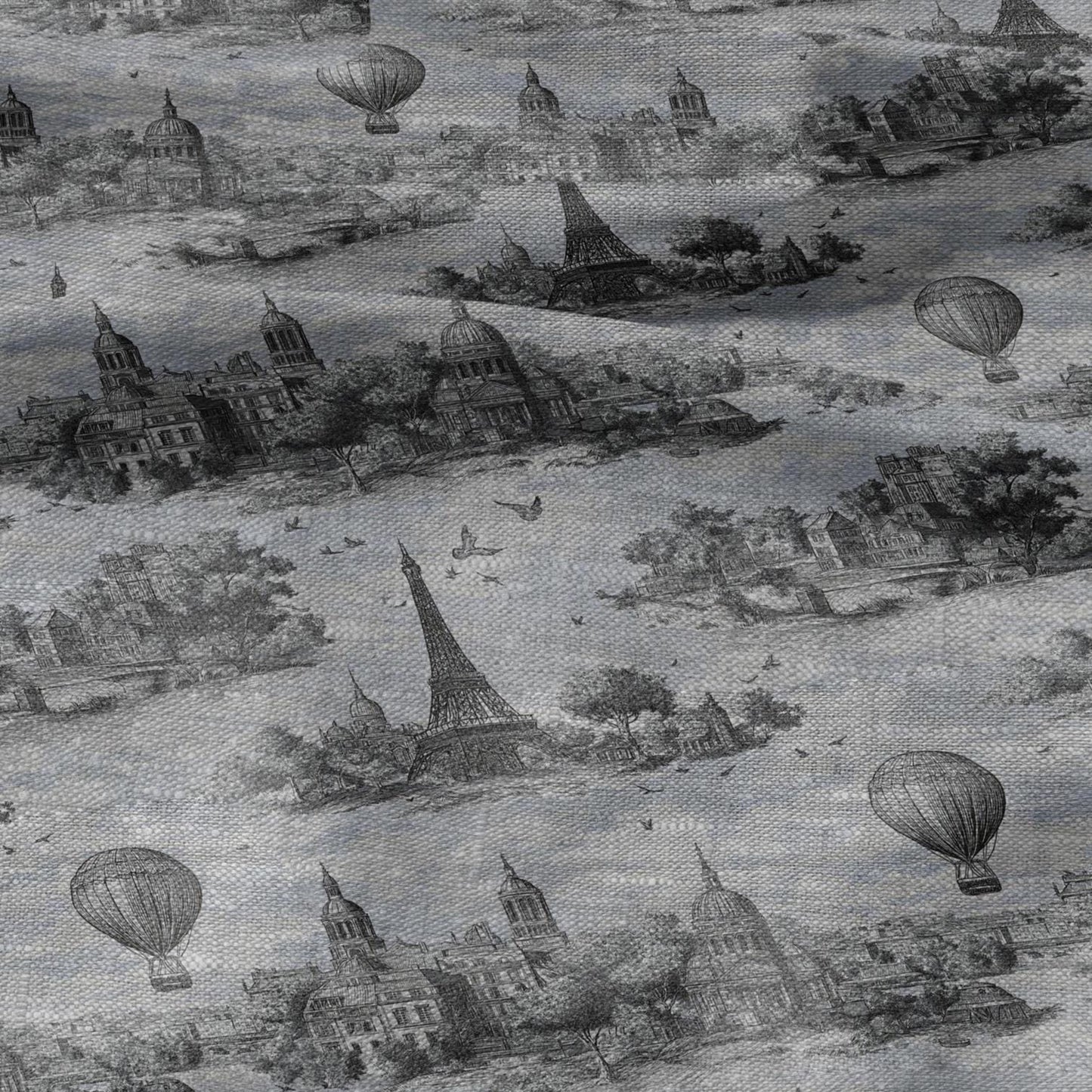 100% LINEN Fabric printToile de jouy Paris - oatmeal linen fabric with landscape print - heavy for home decor clothing 2759