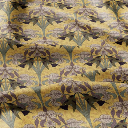 100% linen Art Nouveau Print fabric for Curtain Upholstery Cushion - Floral fabric HUMMINGBIRD - fabric material for dress making sewing