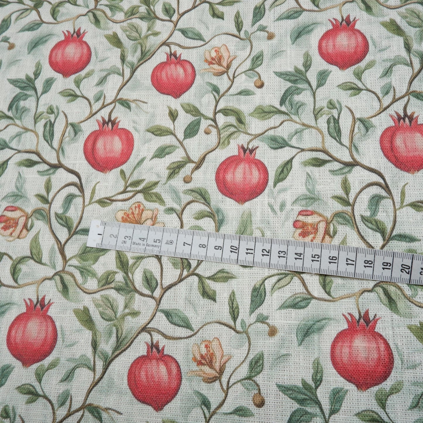 100% LINEN Fabric Pomegranate pattern - floral botanical Fruit heavy linen fabric for upholstery home decor clothing dressmaking