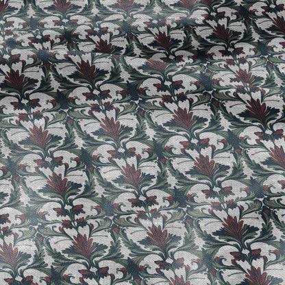 100% LINEN Fabric Art deco floral print - botanical floral on oatmeal linen - modern vintage 3031