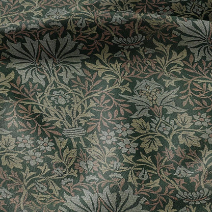 William Morris Green tapestry print on 100% LINEN fabric - Victorian Art and crafts Linen fabric botanical Historical pattern 2110