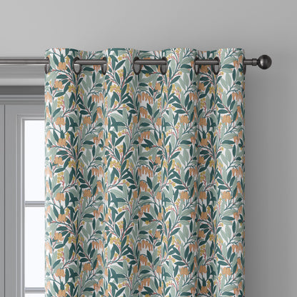 100% linen fabric Bleeding Hearts print - Vintage modern floral botanical pattern 3391