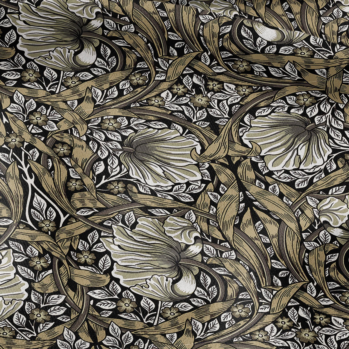 William morris Pimpernel 100% LINEN Art crafts Fabric - khaki brown British Victorian flax - sewing upholstery clothing home decor 3802