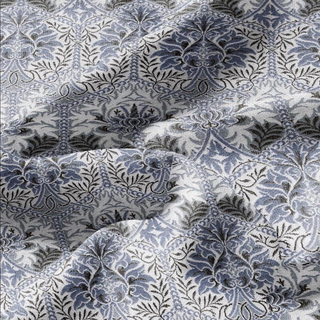 William Morris Honeycomb blue print 100% LINEN Fabric - British linen floral upholstery home textile Victorian fabrics 3218