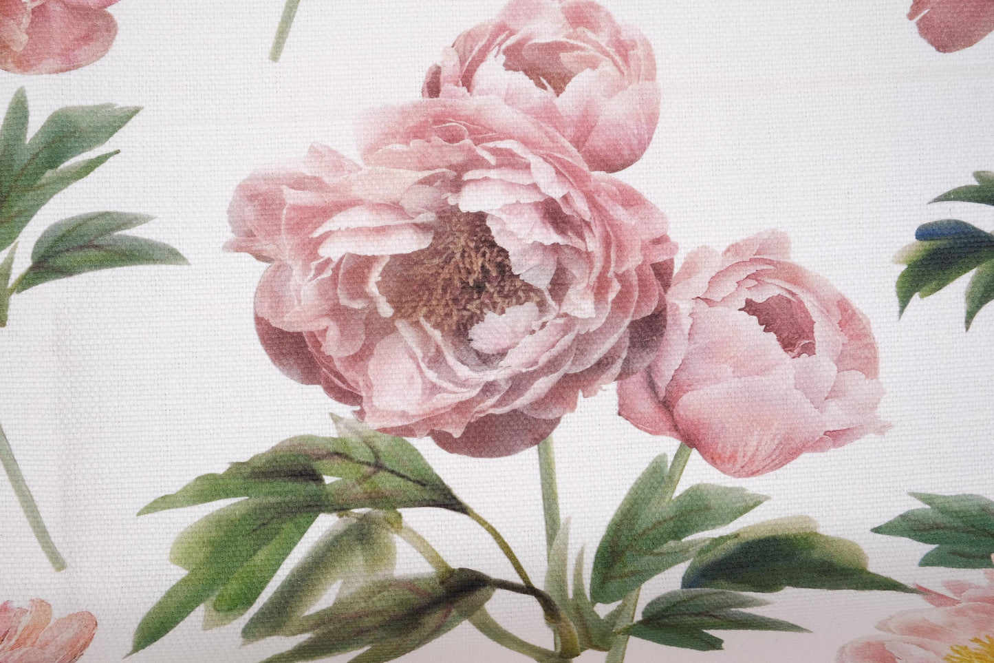 100% linen fabric 400gsm 12oz  - UPHOLSTERY - floral peony print -  Heavy weight, dense.  For crafts, upholstery, decoration