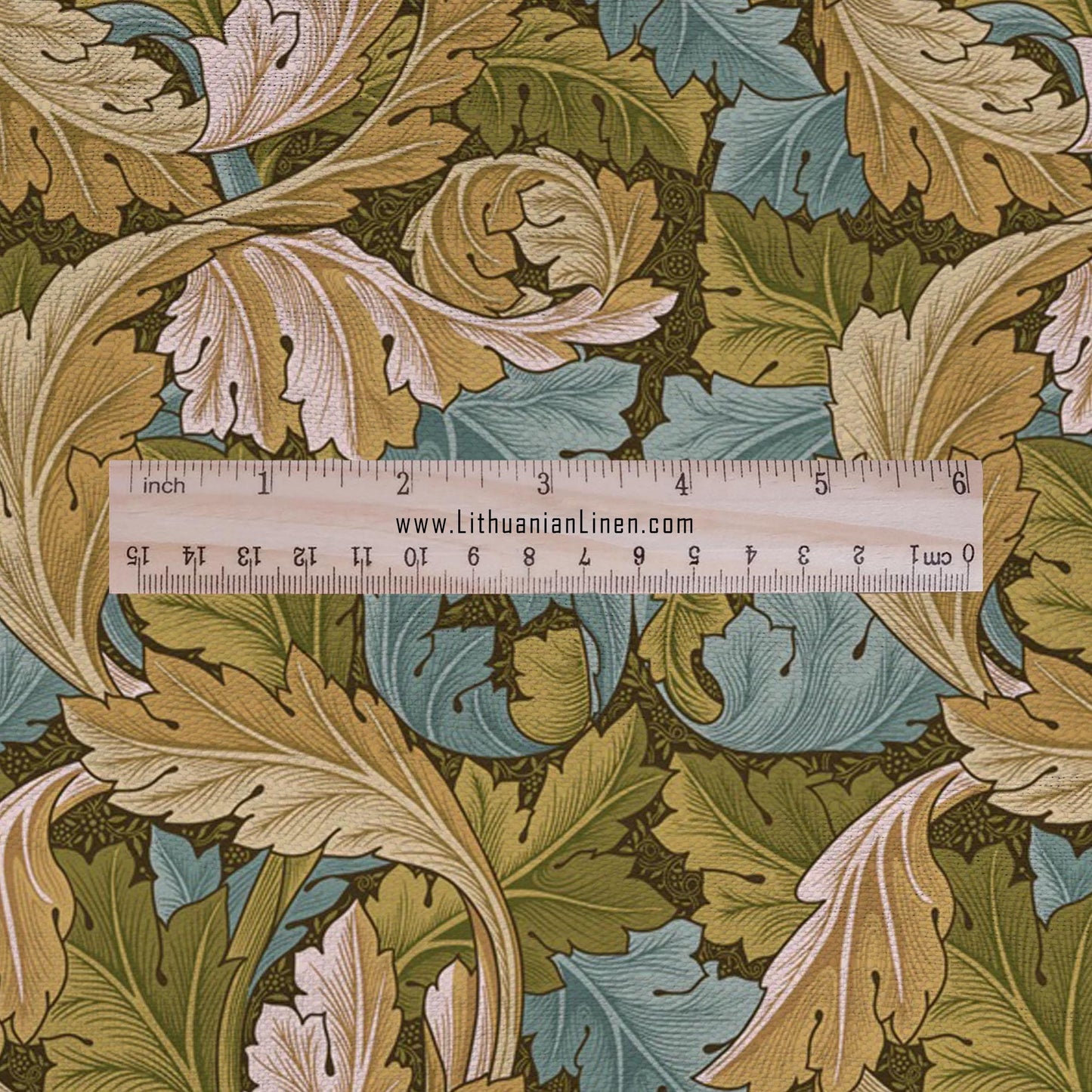 William Morris Acanthus print on 100% LINEN - Victorian Art crafts linen Fabric - botanical Historical upholstery home textile