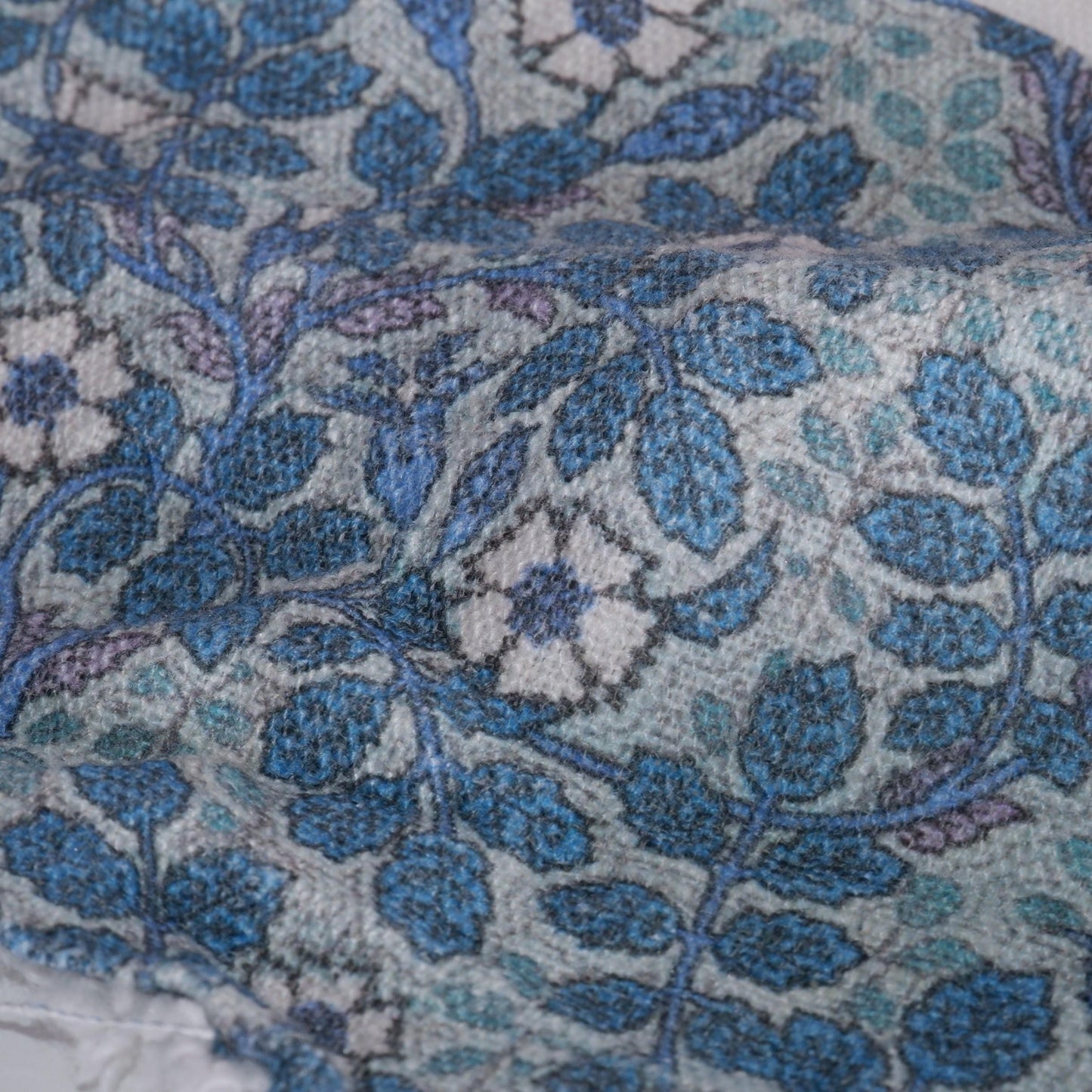 100% linen fabric William Morris Wildroses print - blue Victorian Art crafts linen Fabric - Historical pattern upholstery dress making