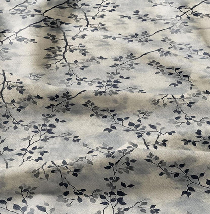 100% LINEN Fabric Abstract Watercolor Wabi Sabi tree print -  modern contemporary print on linen fabric upholstery dress making curtains