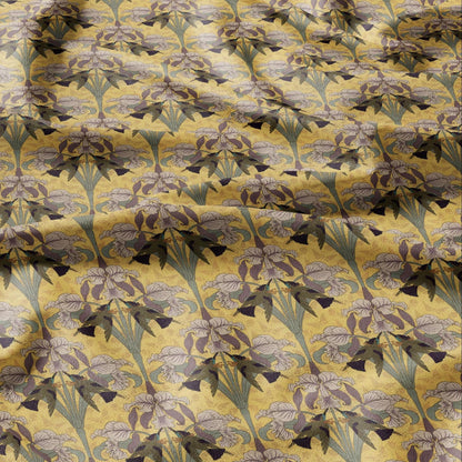 100% linen Art Nouveau Print fabric for Curtain Upholstery Cushion - Floral fabric HUMMINGBIRD - fabric material for dress making sewing