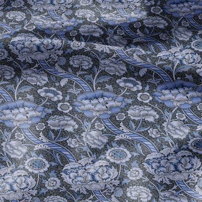 William Morris Wandle blue print on 100% LINEN - Victorian Art crafts linen Fabric - botanical Historical upholstery home textile 3163