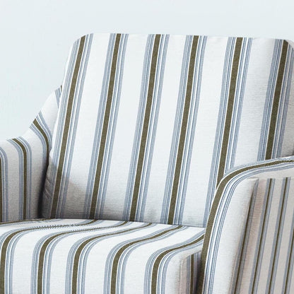 100% LINEN Fabric UPHOLSTERY 12oz - Belgian navy brown ticking stripe on white linen - Modern vintage Grandmillenial upholstery 2969