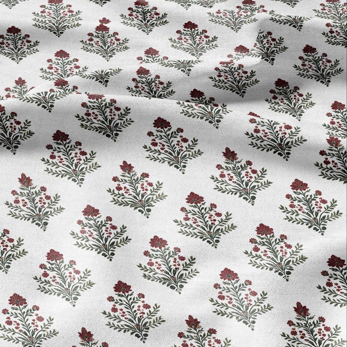 100% LINEN Fabric Karnikara block print - Indian floral linen heavy for upholstery home decor - medium for dress making 2832