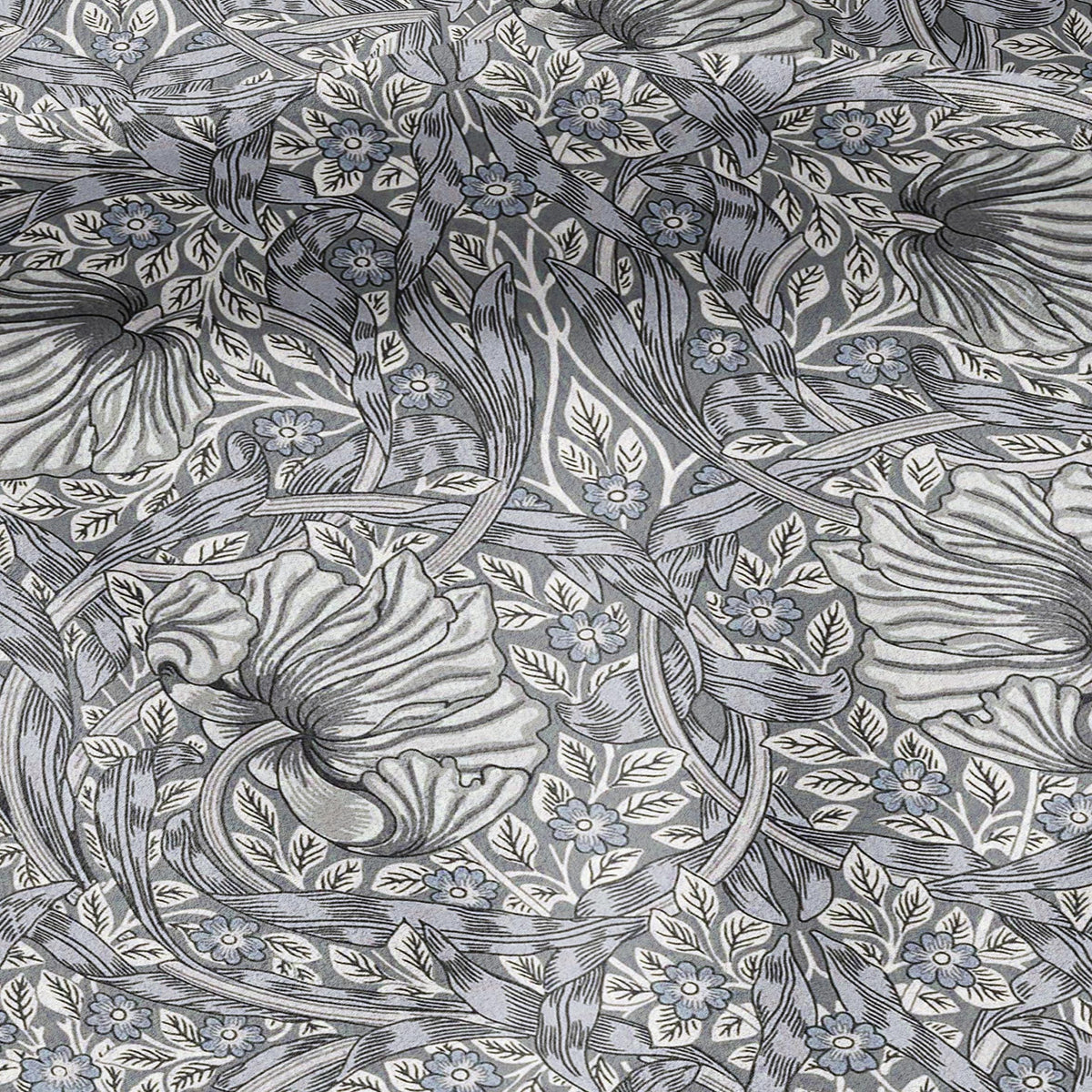 100% LINEN fabric - William Morris Pimpernel grey - British Victorian flax - sewing upholstery home decor or clothing 3815