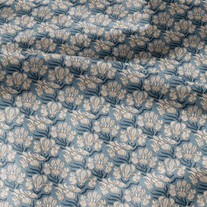 100% linen Art Nouveau Print fabric for Curtain Upholstery Cushion - Floral fabric IRIS - fabric material for dress making sewing