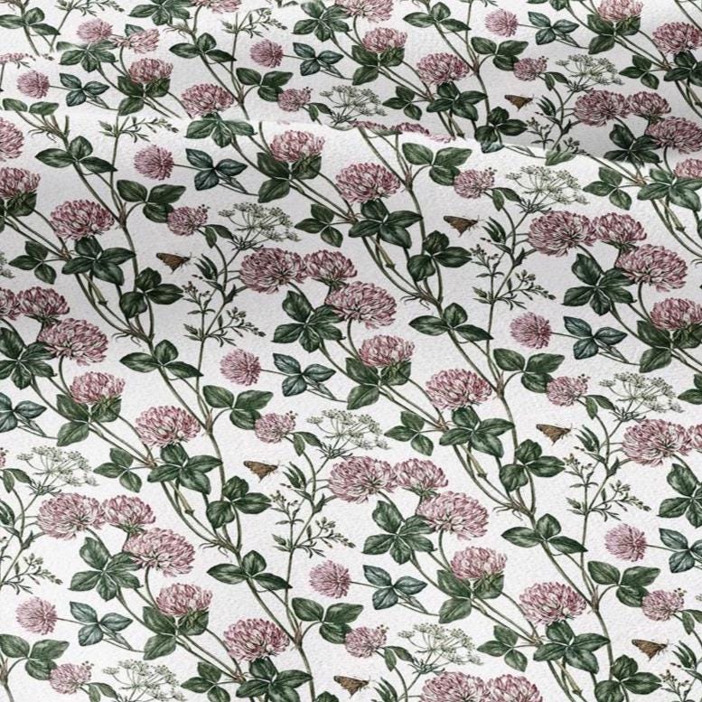 100% linen fabric Clover blossom - floral couture upholstery home textile botanical fabrics 3727