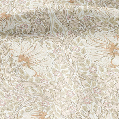 100% LINEN fabric - William Morris Pimpernel beige - British Victorian flax - sewing upholstery home decor or clothing 3848