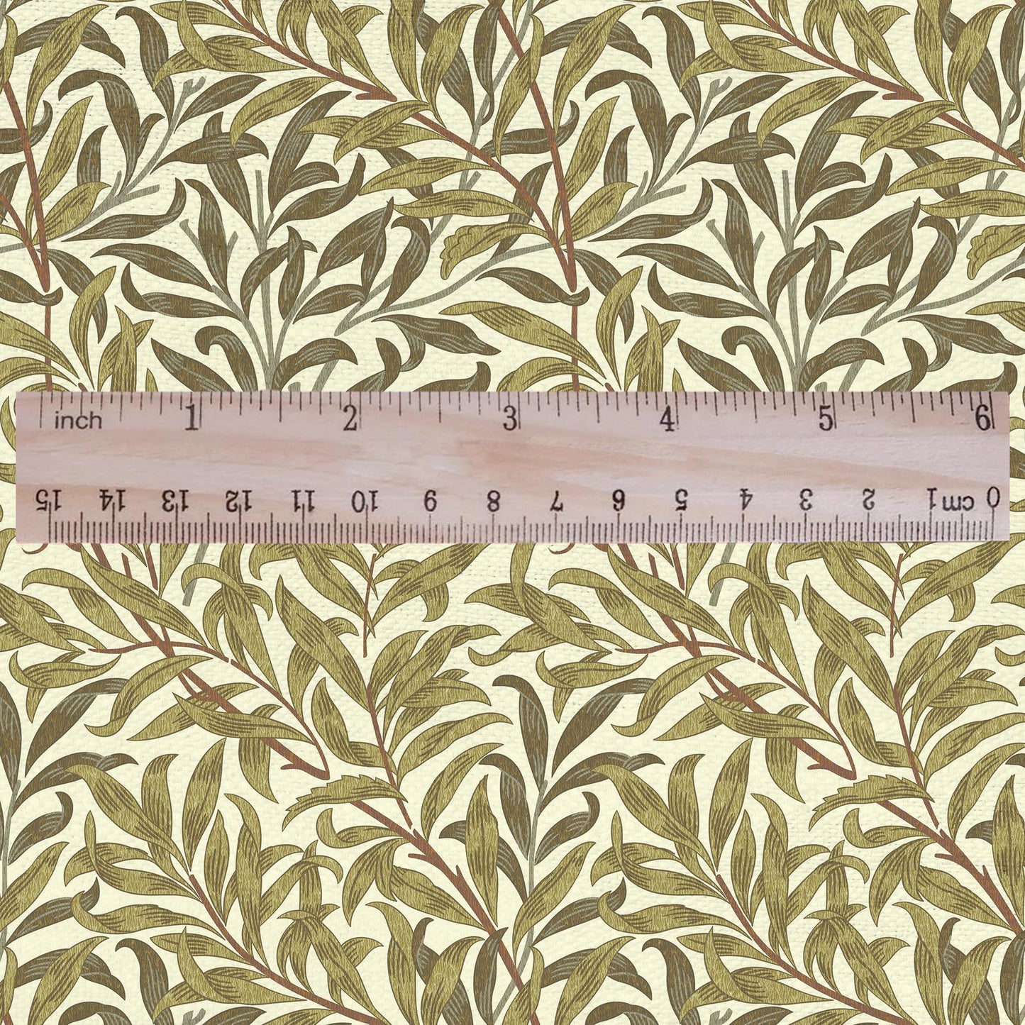 William Morris Willow Bough  100% LINEN Fabric - British linen floral upholstery home textile Victorian fabrics khaki 3311