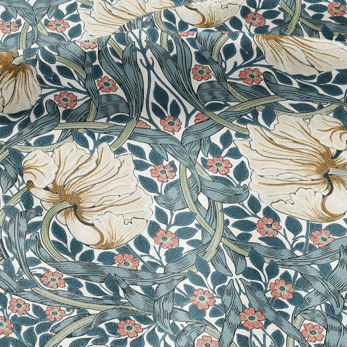 100% LINEN fabric - William Morris Pimpernel - British Victorian flax - sewing upholstery home decor or clothing 3843