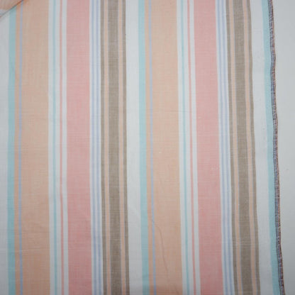 Premium Linen striped Fabric in blush pink white | Medium weight multicolor stripes Lisbon Stripe for clothing home textile