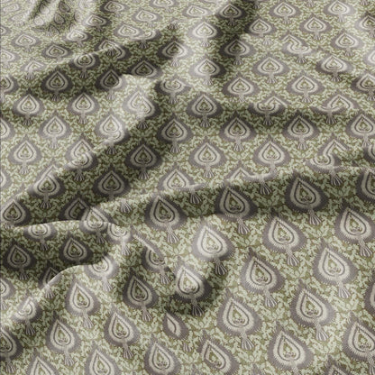 100% linen Vintage Eagles fabric for Curtain Upholstery Cushion - grey green print fabric for dress making sewing