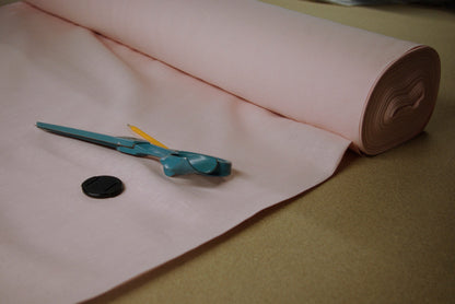 100% linen fabric Medium weight 180gsm  Prewashed .Pale pink. for crafting, table linen, tablecloth, napkins, jackets etc