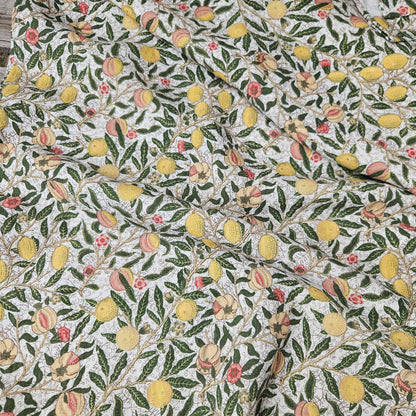 100% linen fabric with William morris Pomegranate print -Art crafts Victorian flax fabric upholstery heavy or medium dressmaking 2742