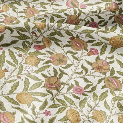 William Morris Fruits 100% LINEN Fabric - British linen floral upholstery - lemon Pomegranate home textile Victorian fabrics yellow 3173