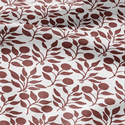 100% LINEN Fabric William Morris Rosehip red print - British linen floral upholstery home textile Victorian fabrics 3287