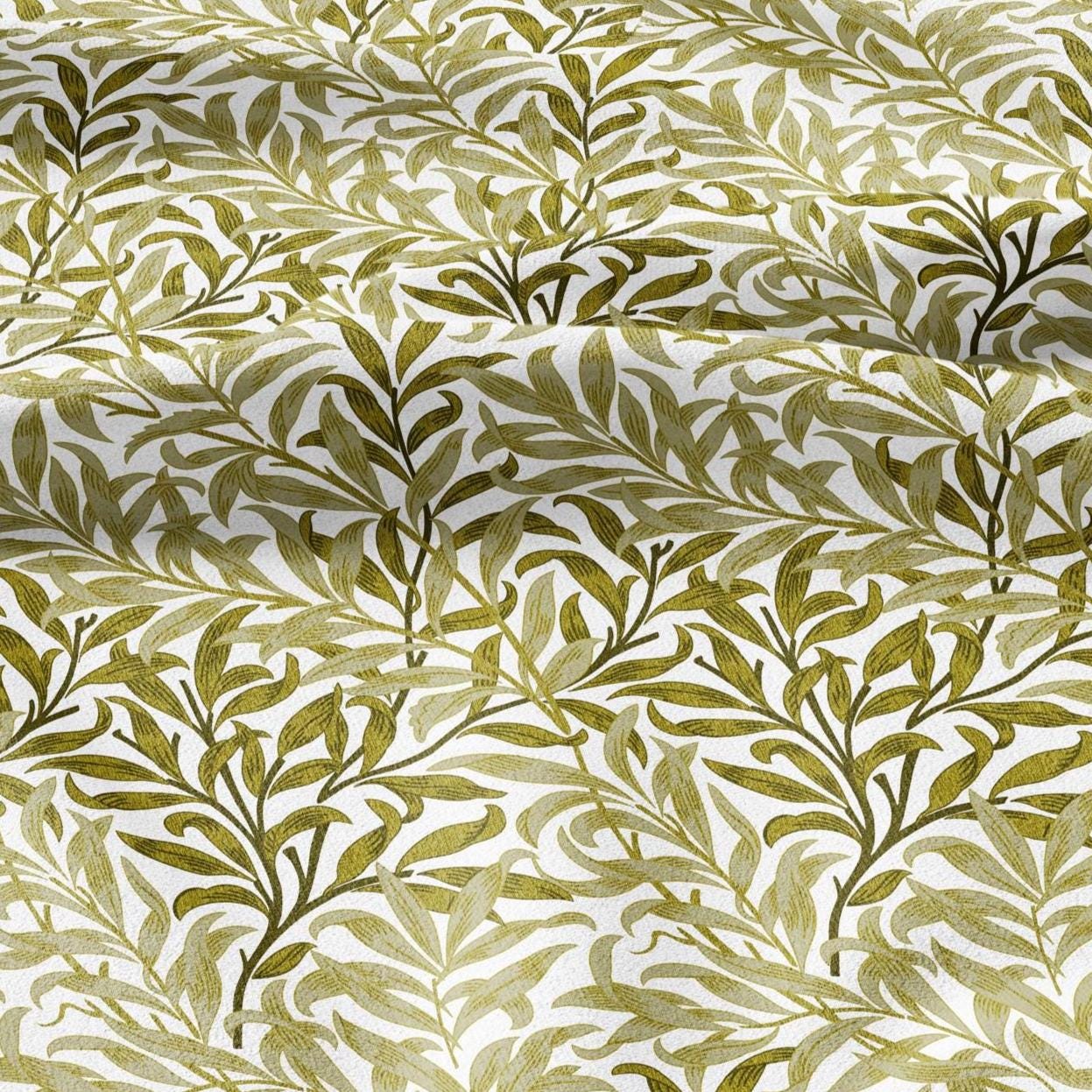 William Morris Willow Bough 100% LINEN Fabric - British linen floral upholstery home textile Victorian fabrics 3177