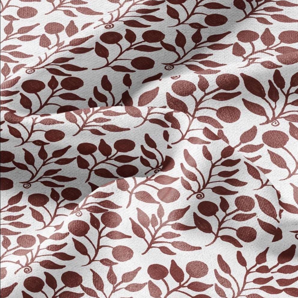 100% LINEN Fabric William Morris Rosehip red print - British linen floral upholstery home textile Victorian fabrics 3287