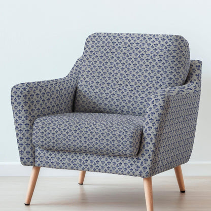 100% LINEN Fabric UPHOLSTERY 12oz - Fleur de lis on natural taupe grey linen - Modern vintage floral upholstery 360