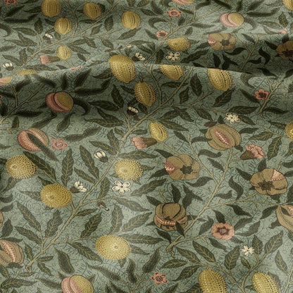 William Morris Fruits 100% LINEN Fabric - British linen floral upholstery - lemon Pomegranate home textile Victorian fabrics 3188