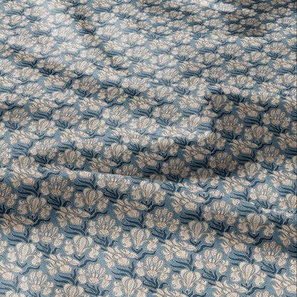 100% linen Art Nouveau Print fabric for Curtain Upholstery Cushion - Floral fabric IRIS - fabric material for dress making sewing