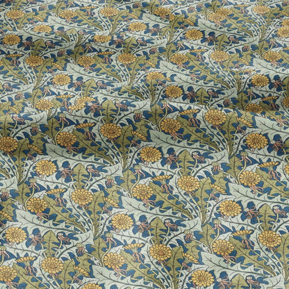 100% linen Art Nouveau Print fabric for Curtain Upholstery Cushion - Floral fabric Poppy red - for dress making sewing 2478