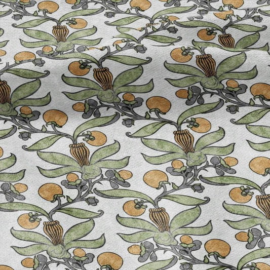 Passion fruit CFA Voysey print on 100% LINEN - Art Nouveau Art crafts linen Fabric - botanical Historical upholstery home textile