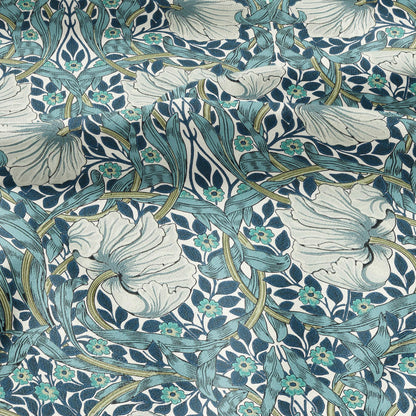 100% LINEN fabric - William Morris Pimpernel mineral - British Victorian flax - sewing upholstery home decor or clothing 3828