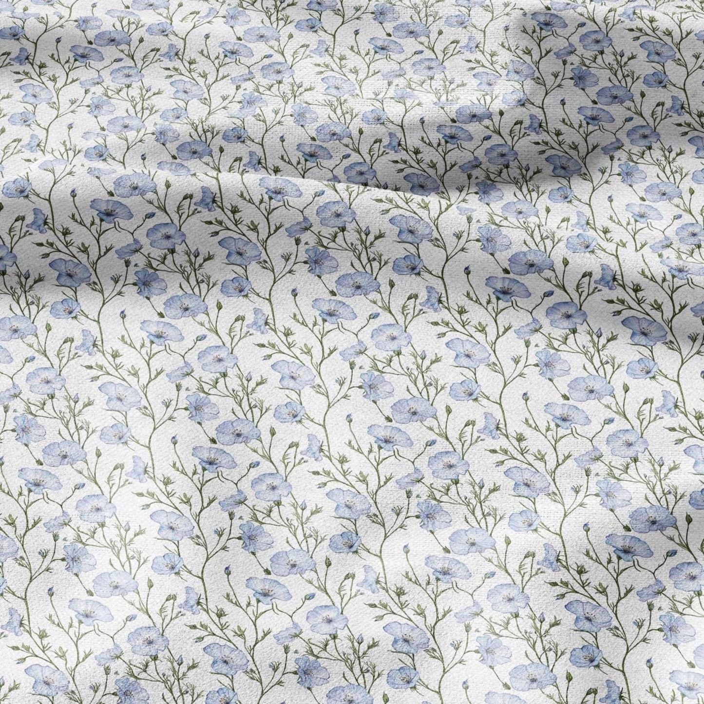 100% LINEN Fabric Linum flower print - Lithuanian floral linen heavy for upholstery home decor - medium for dress making 2790