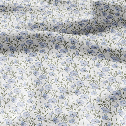100% LINEN Fabric Linum flower print - Lithuanian floral linen heavy for upholstery home decor - medium for dress making 2790