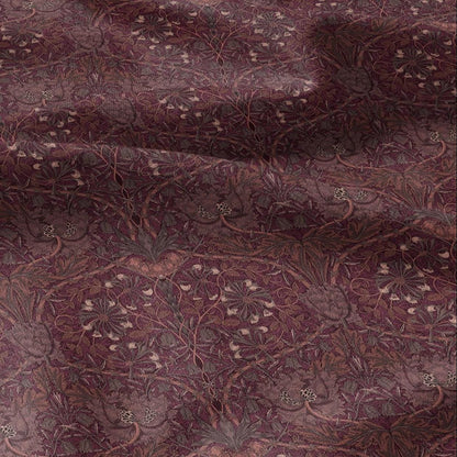 100% linen fabric William Morris Honeysuckle red print - Victorian Art crafts - Historical pattern fabric upholstery dress making 2979R