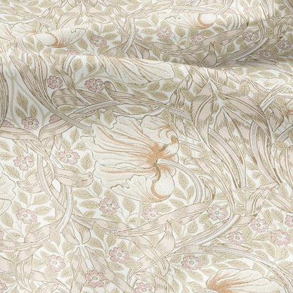100% LINEN fabric - William Morris Pimpernel beige - British Victorian flax - sewing upholstery home decor or clothing 3848