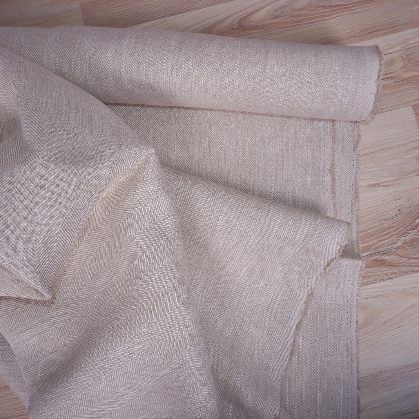 Fishbone 100% linen fabric - Broken twill Herringbone - Black White Blue Grey - Heavy weight, dense. For upholstery, jackets, home textile