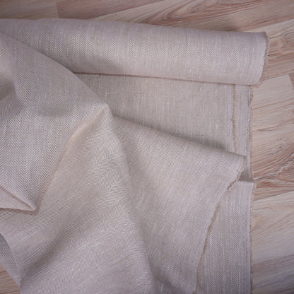Fishbone 100% linen fabric - Broken twill Herringbone - Black White Blue Grey - Heavy weight, dense. For upholstery, jackets, home textile