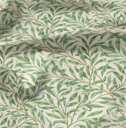 William Morris Willow print on 100% LINEN fabric - green botanical 2109