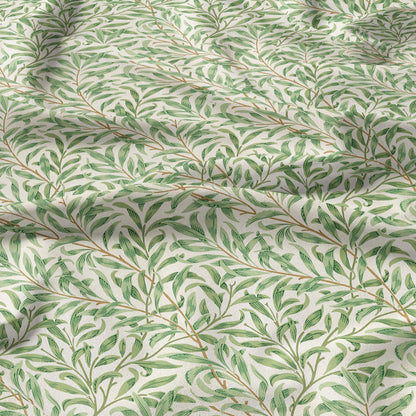 William Morris Willow print on 100% LINEN fabric - green botanical 2109