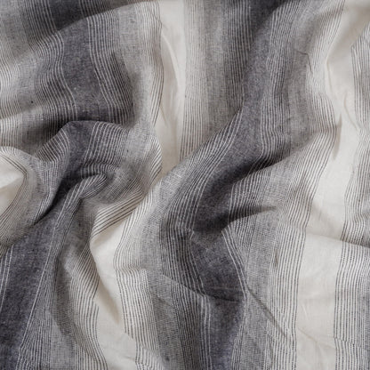Premium Linen striped Fabric in beige white - Medium weight OMBRE