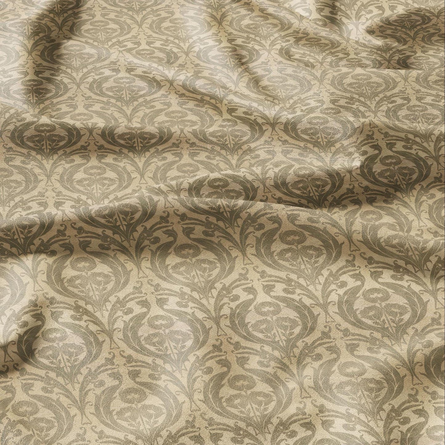 100% linen fabric William Morris Beige print - floral 2105